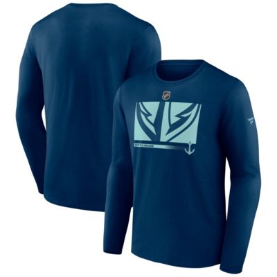 Fanatics Men's NHL Deep Sea Seattle Kraken Authentic Pro Core Collection Secondary Long Sleeve T-Shirt, Navy Blue, Small