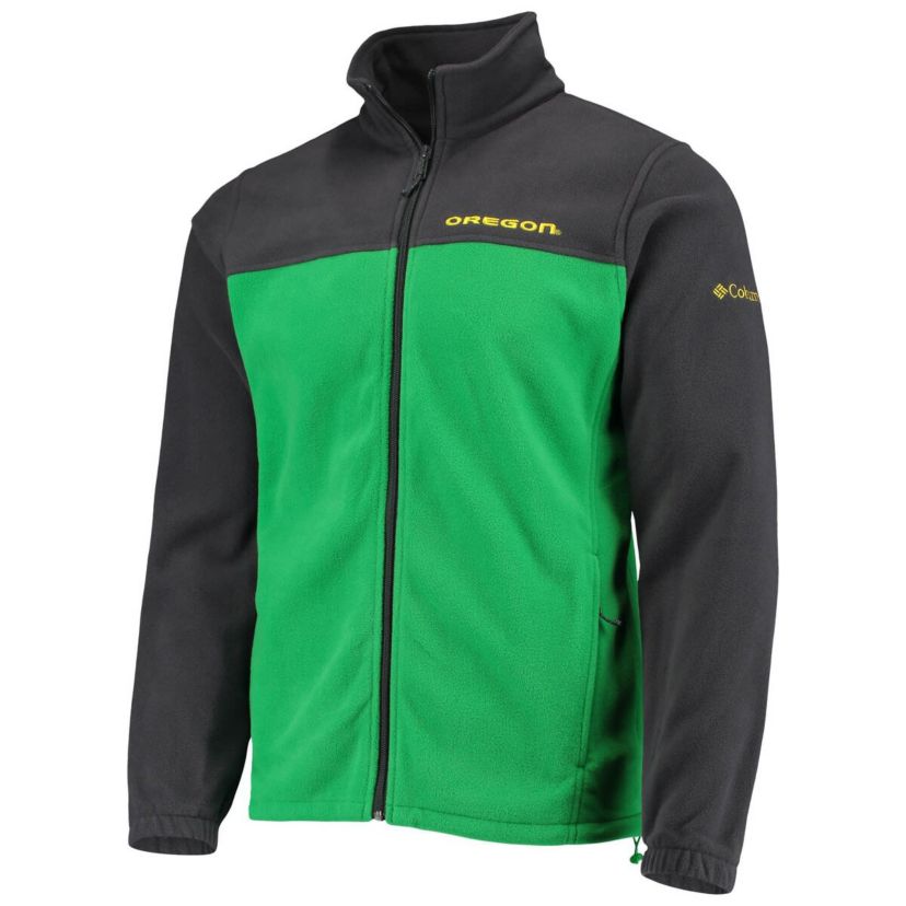 NCAA Charcoal/Green Oregon Ducks Team Flanker III Fleece Team Full-Zip Jacket