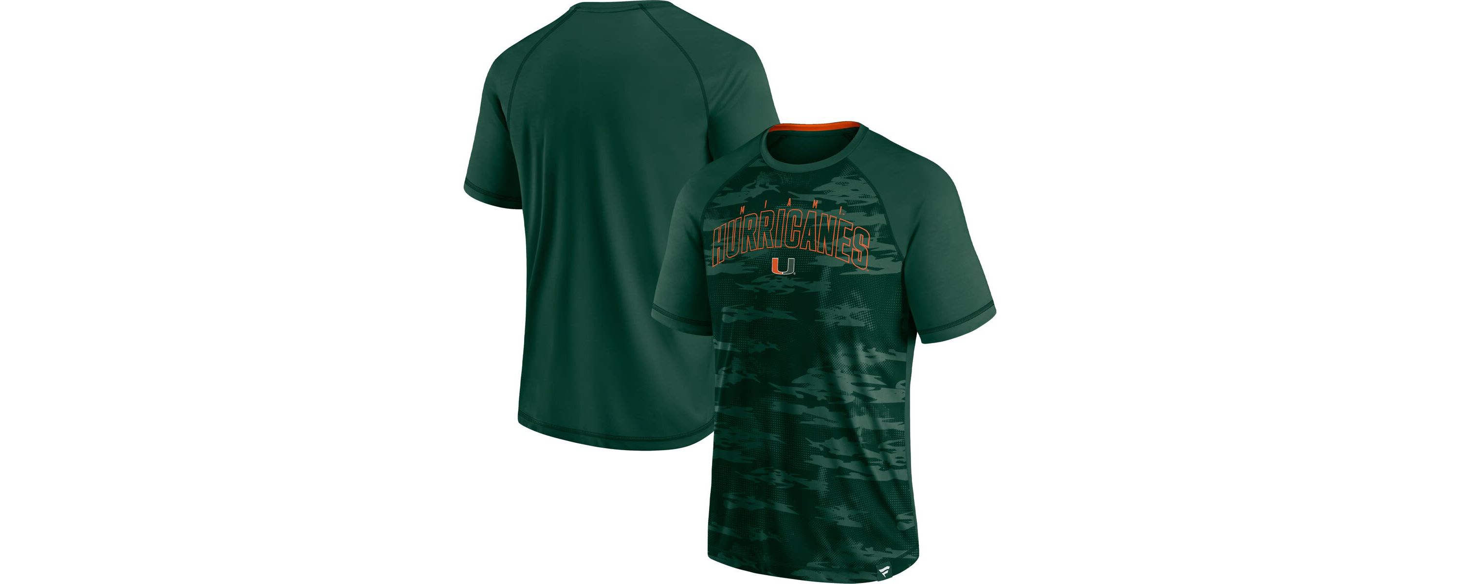 Miami (FL) Hurricanes NCAA Fanatics Miami Hurricanes Arch Outline Raglan T-Shirt