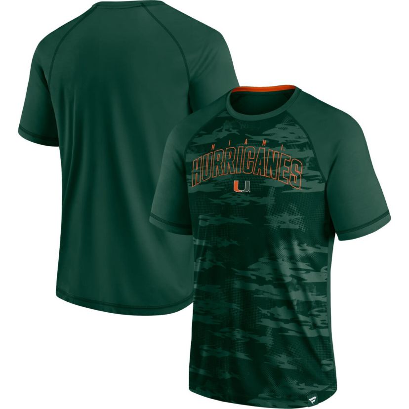 Miami (FL) Hurricanes NCAA Fanatics Miami Hurricanes Arch Outline Raglan T-Shirt