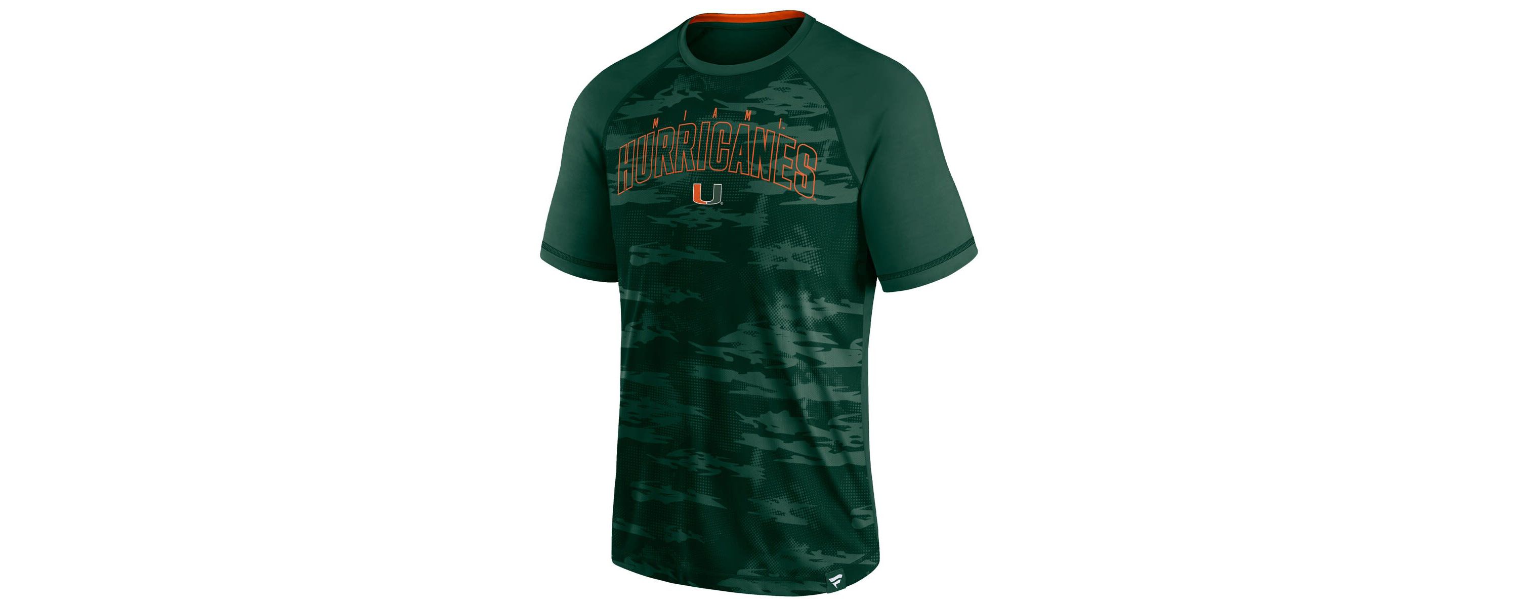 Miami (FL) Hurricanes NCAA Fanatics Miami Hurricanes Arch Outline Raglan T-Shirt