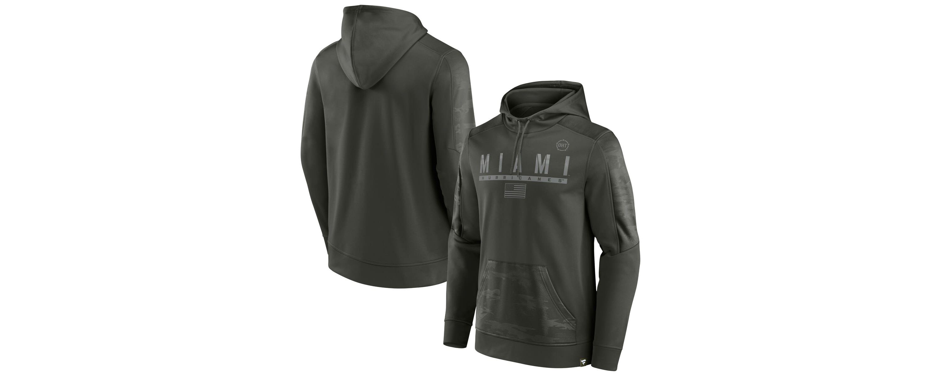 Miami (FL) Hurricanes NCAA Fanatics Miami Hurricanes OHT Military Appreciation Guardian Pullover Hoodie
