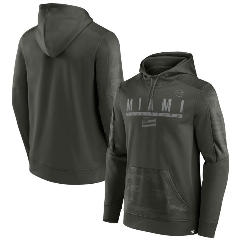 Miami (FL) Hurricanes NCAA Fanatics Miami Hurricanes OHT Military Appreciation Guardian Pullover Hoodie