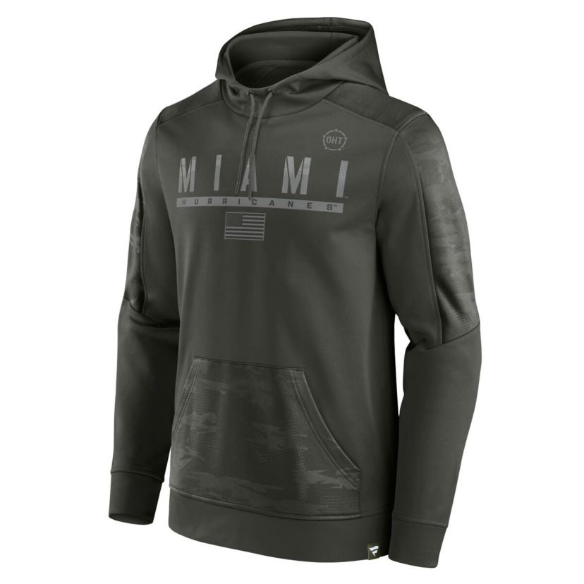 Miami (FL) Hurricanes NCAA Fanatics Miami Hurricanes OHT Military Appreciation Guardian Pullover Hoodie