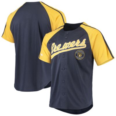 MLB Milwaukee Brewers Button-Down Raglan Replica Jersey