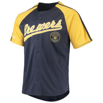 MLB Milwaukee Brewers Button-Down Raglan Replica Jersey