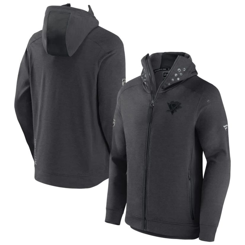 NHL Fanatics Pittsburgh Penguins Authentic Pro Road Tech Lightweight Full-Zip Hoodie Jacket