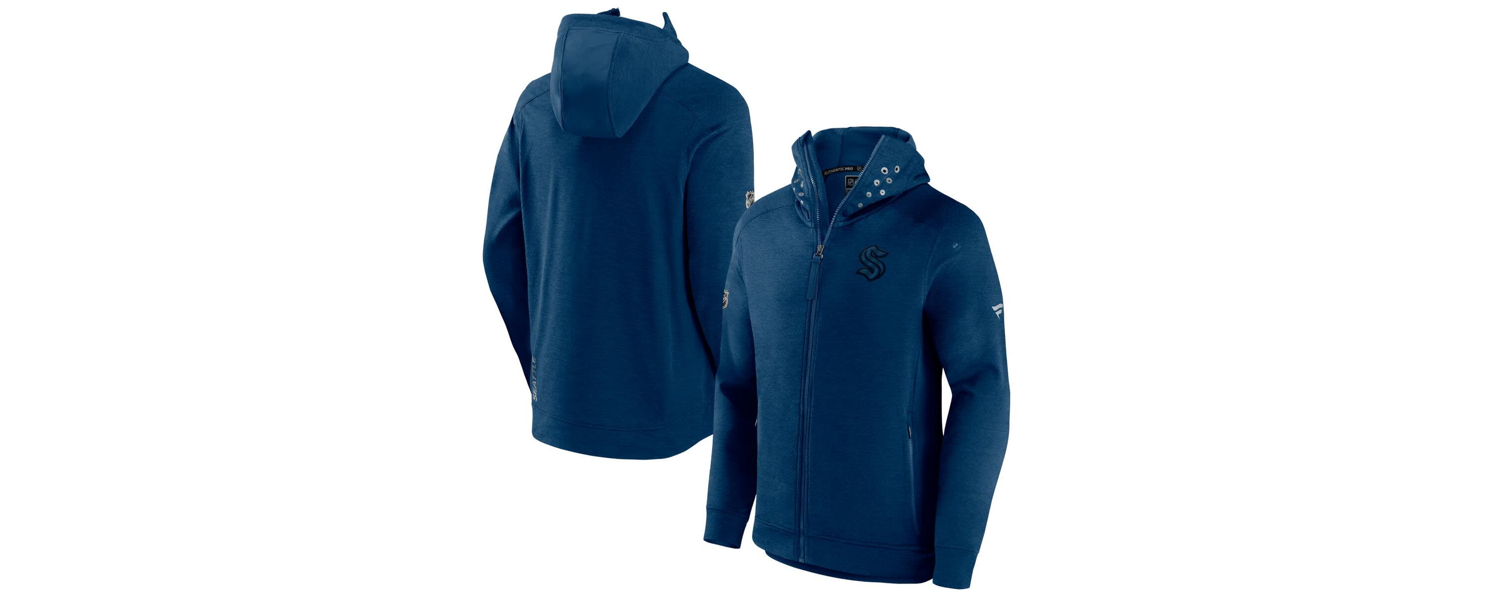 NHL Fanatics Seattle Kraken Authentic Pro Road Tech Lightweight Full-Zip Hoodie Jacket