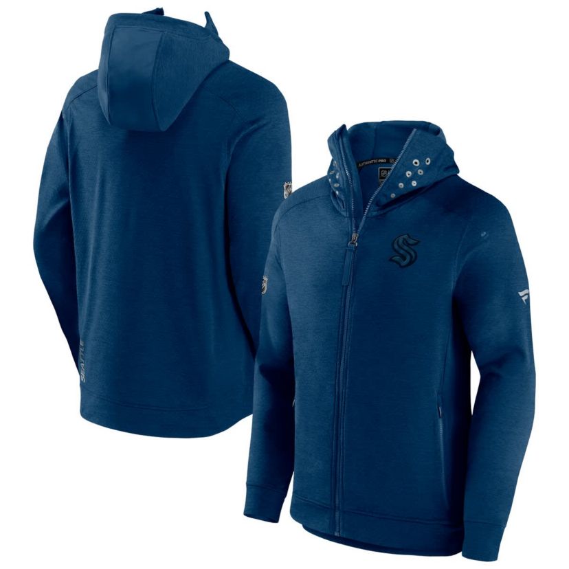NHL Fanatics Seattle Kraken Authentic Pro Road Tech Lightweight Full-Zip Hoodie Jacket