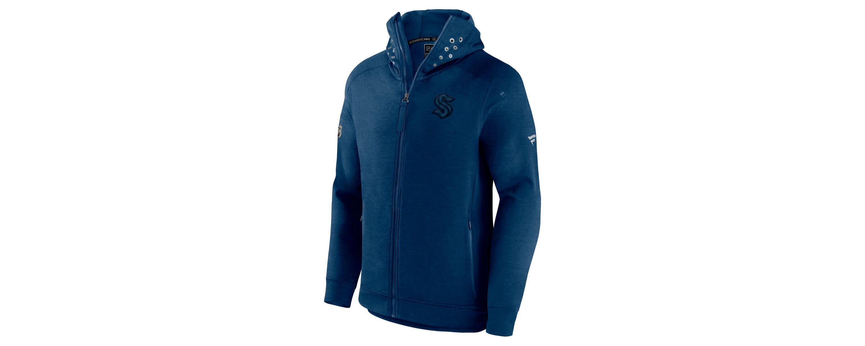 NHL Fanatics Seattle Kraken Authentic Pro Road Tech Lightweight Full-Zip Hoodie Jacket