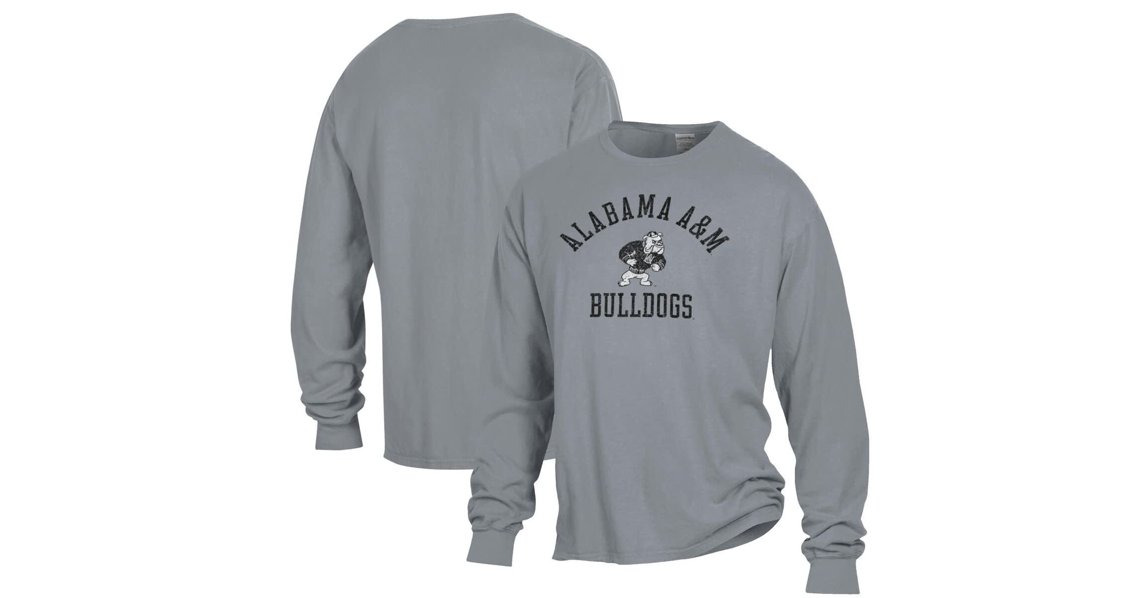 NCAA Alabama A&M Bulldogs Arch Logo Garment Dyed Long Sleeve T-Shirt