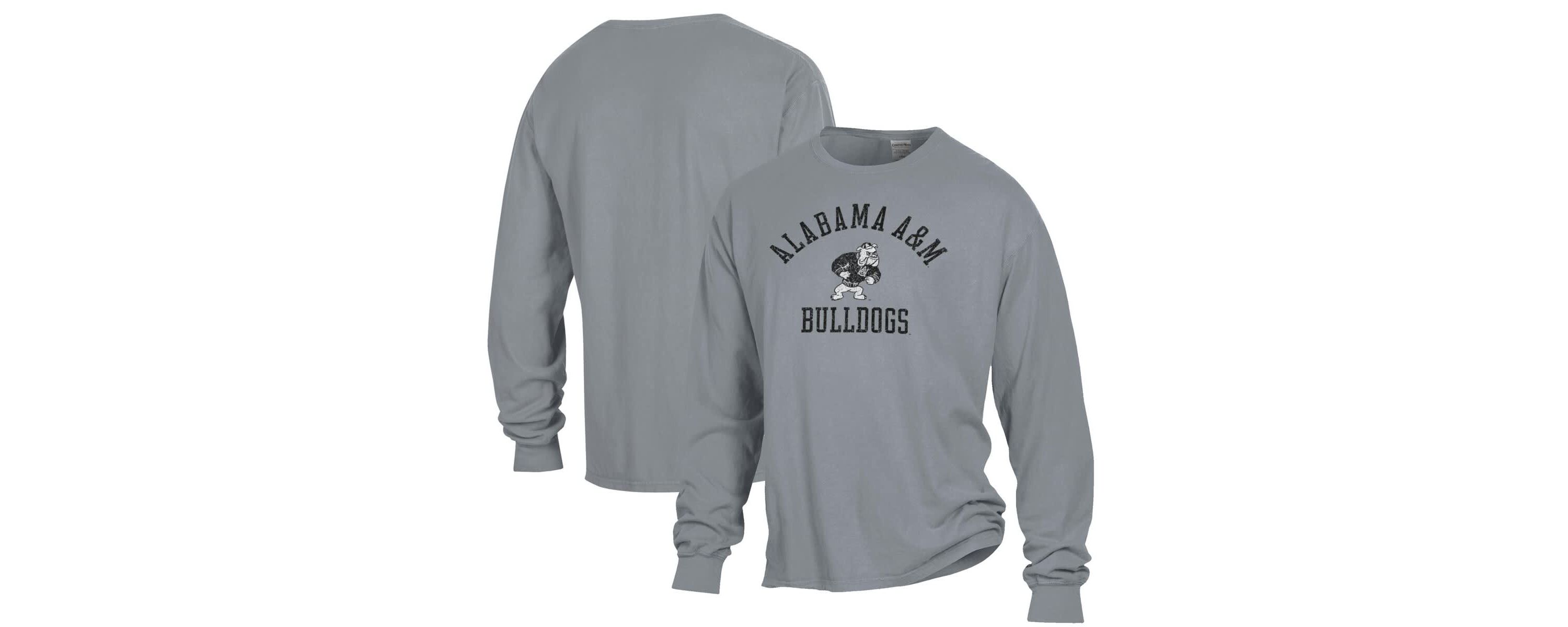 NCAA Alabama A&M Bulldogs Arch Logo Garment Dyed Long Sleeve T-Shirt