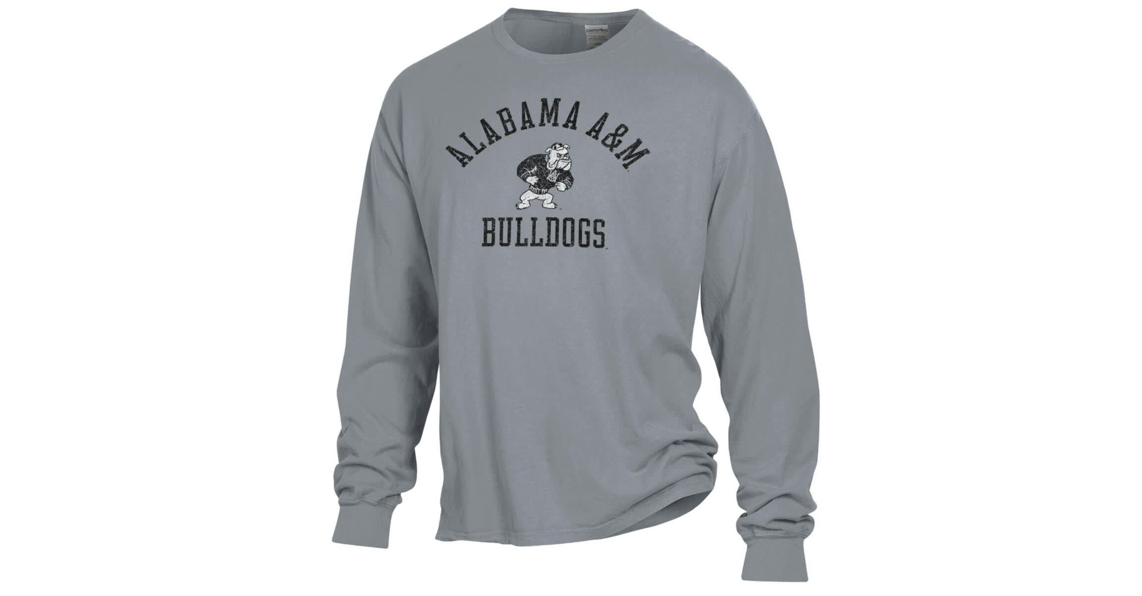 NCAA Alabama A&M Bulldogs Arch Logo Garment Dyed Long Sleeve T-Shirt