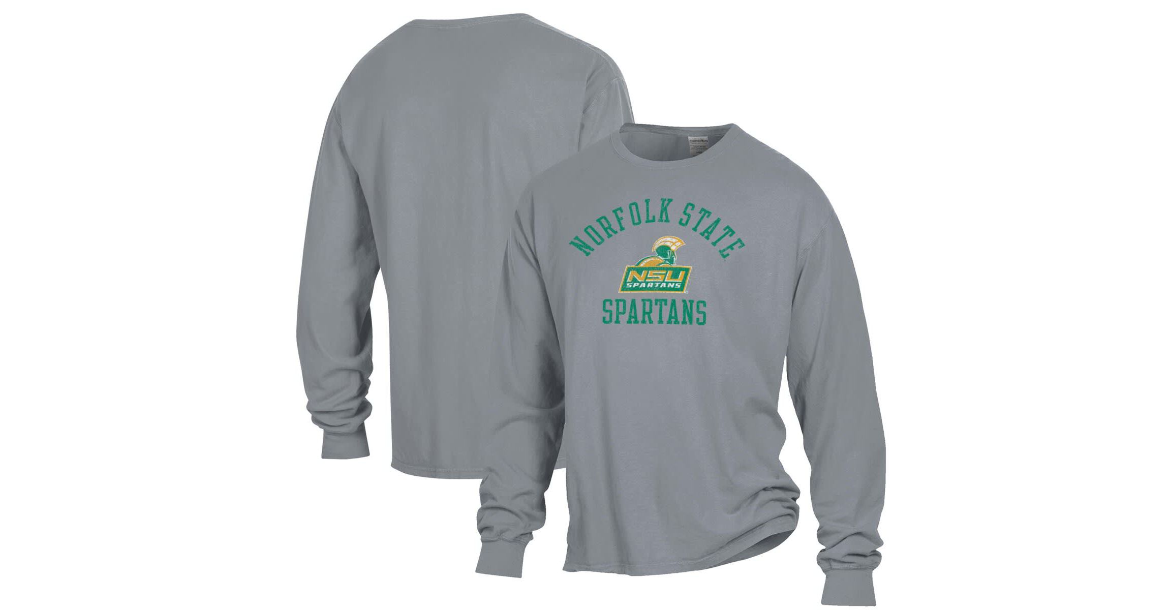NCAA Norfolk State Spartans Arch Logo Garment Dyed Long Sleeve T-Shirt
