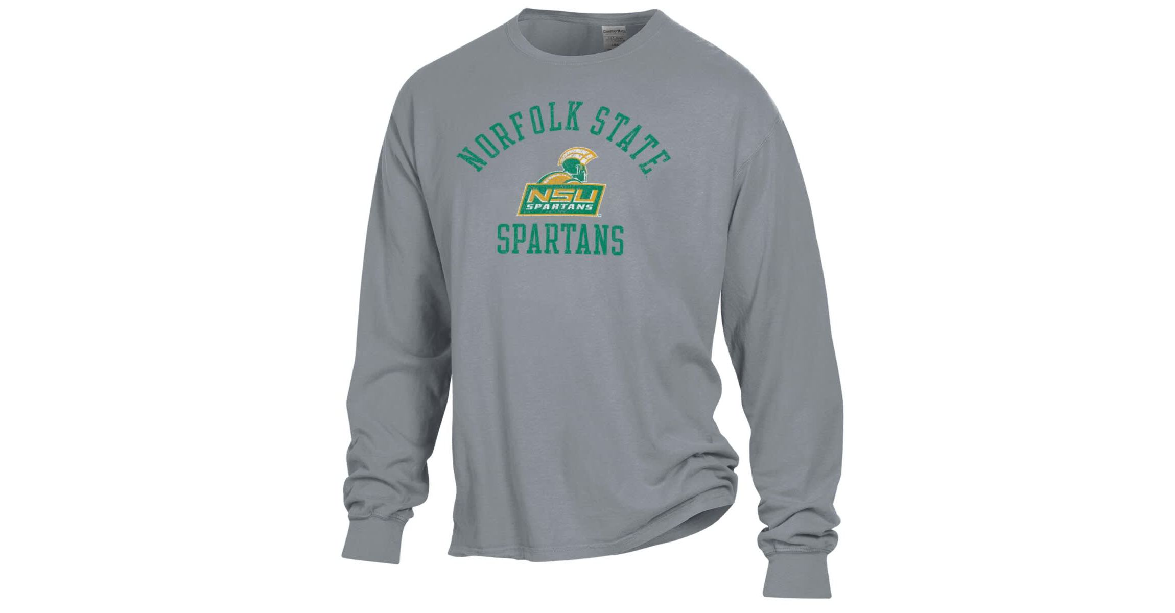 NCAA Norfolk State Spartans Arch Logo Garment Dyed Long Sleeve T-Shirt