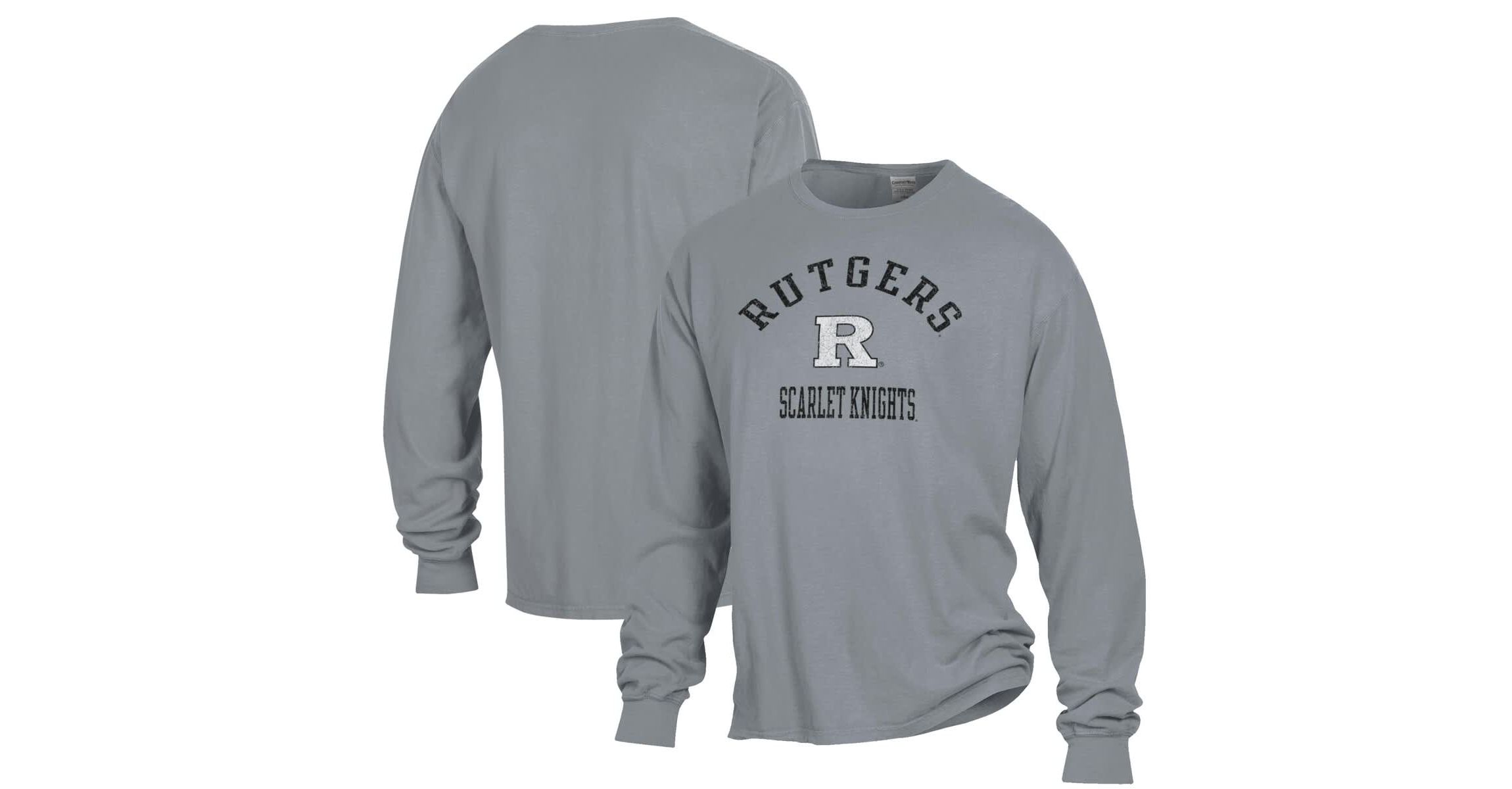 Rutgers Scarlet Knights NCAA Rutgers Knights Arch Logo Garment Dyed Long Sleeve T-Shirt