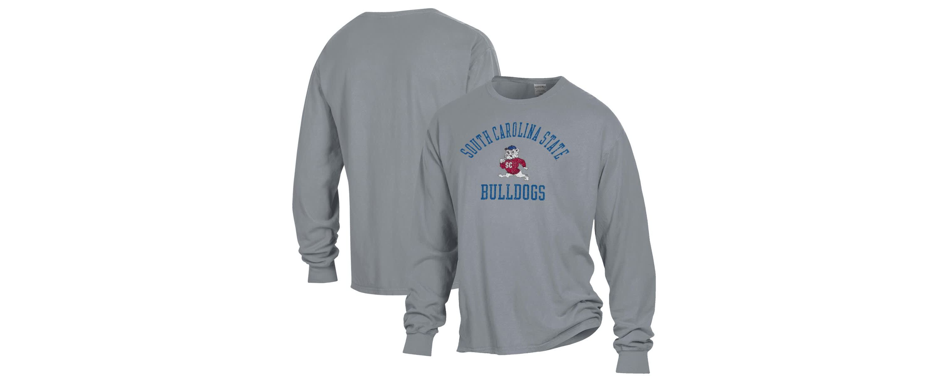 SC State Bulldogs NCAA South Carolina State Bulldogs Arch Logo Garment Dyed Long Sleeve T-Shirt