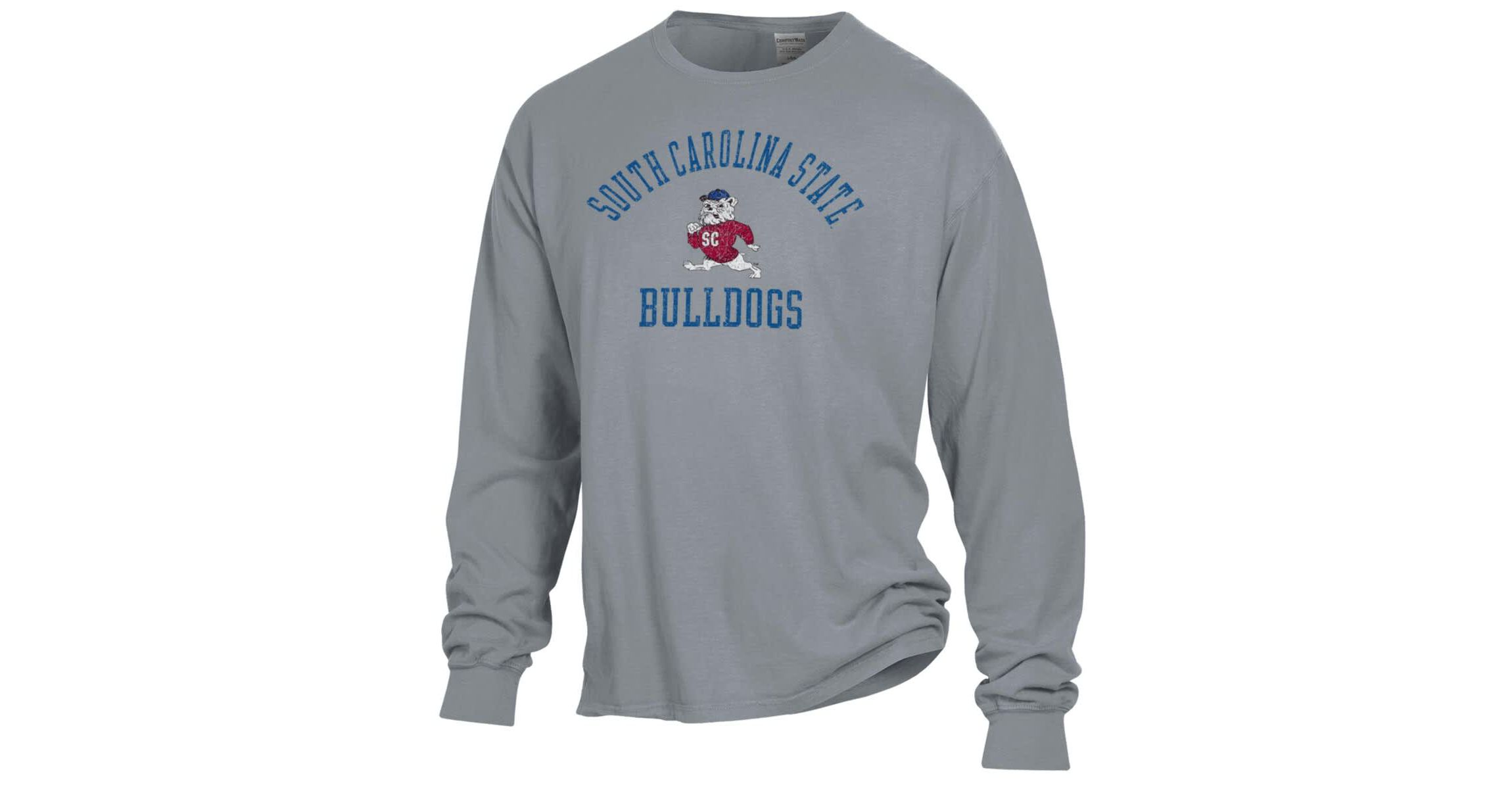 SC State Bulldogs NCAA South Carolina State Bulldogs Arch Logo Garment Dyed Long Sleeve T-Shirt
