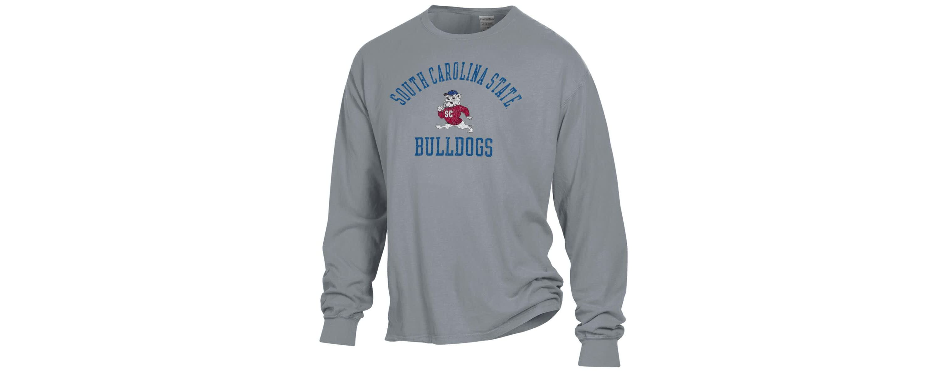 SC State Bulldogs NCAA South Carolina State Bulldogs Arch Logo Garment Dyed Long Sleeve T-Shirt