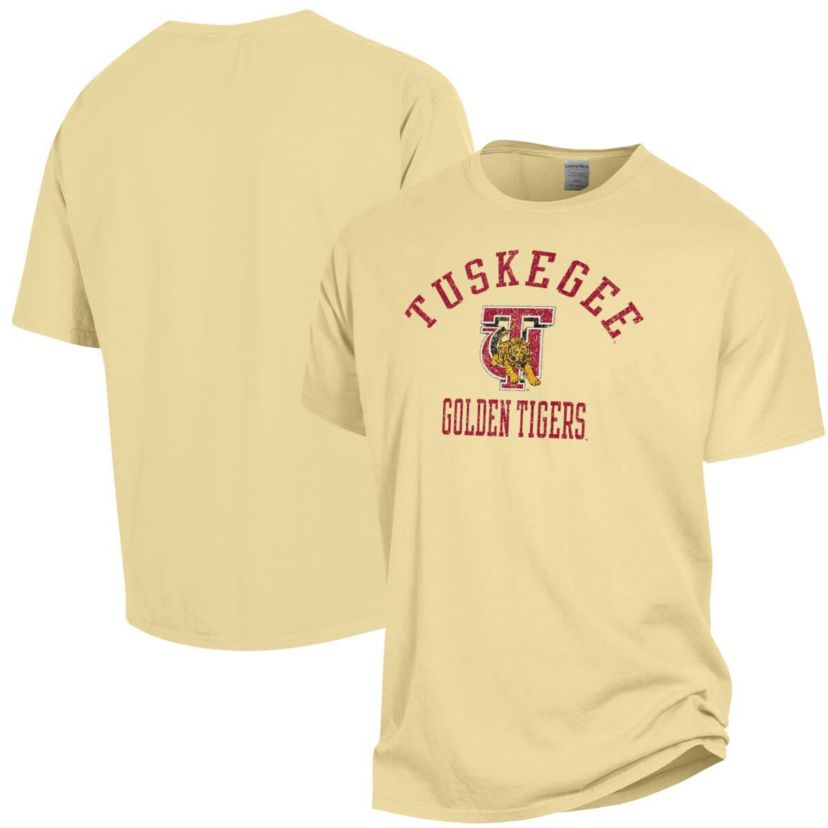 NCAA Tuskegee Golden Tigers Arch Logo Garment Dyed T-Shirt
