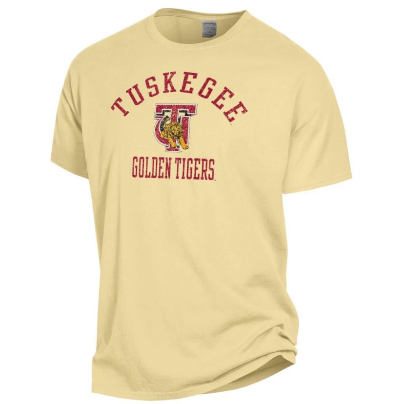 NCAA Tuskegee Golden Tigers Arch Logo Garment Dyed T-Shirt