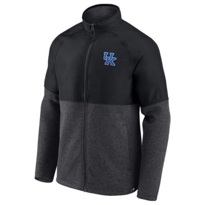 NCAA Fanatics Black/Heathered Kentucky Wildcats Durable Raglan Full-Zip Jacket