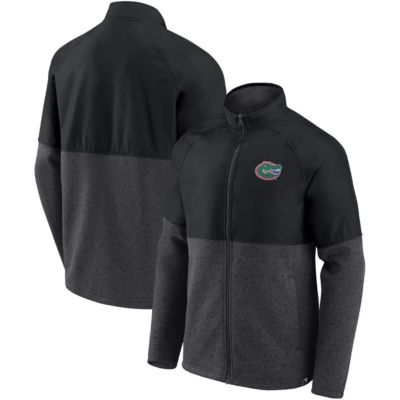 NCAA Fanatics Black/Heathered Florida Gators Durable Raglan Full-Zip Jacket