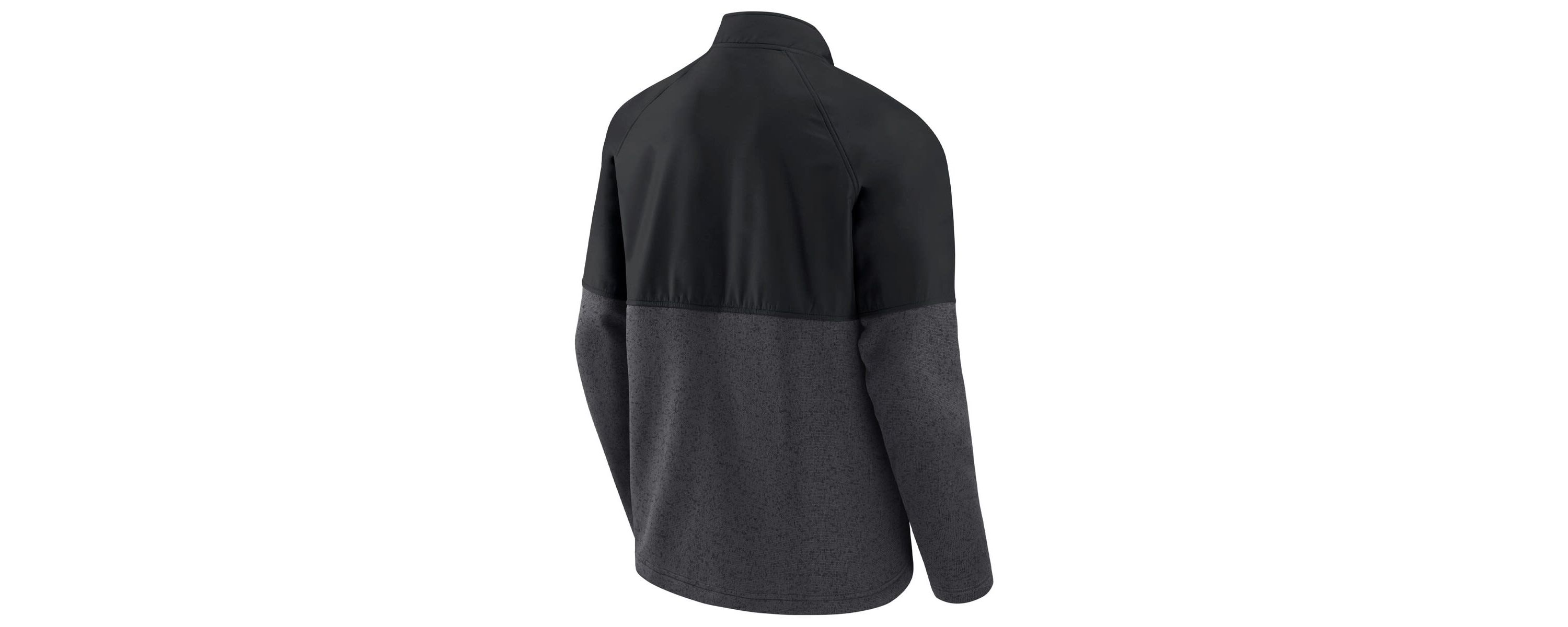 NCAA Fanatics Black/Heathered Wisconsin Badgers Durable Raglan Full-Zip Jacket