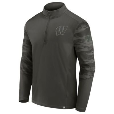 NCAA Fanatics Wisconsin Badgers OHT Military Appreciation Guardian Quarter-Zip Top