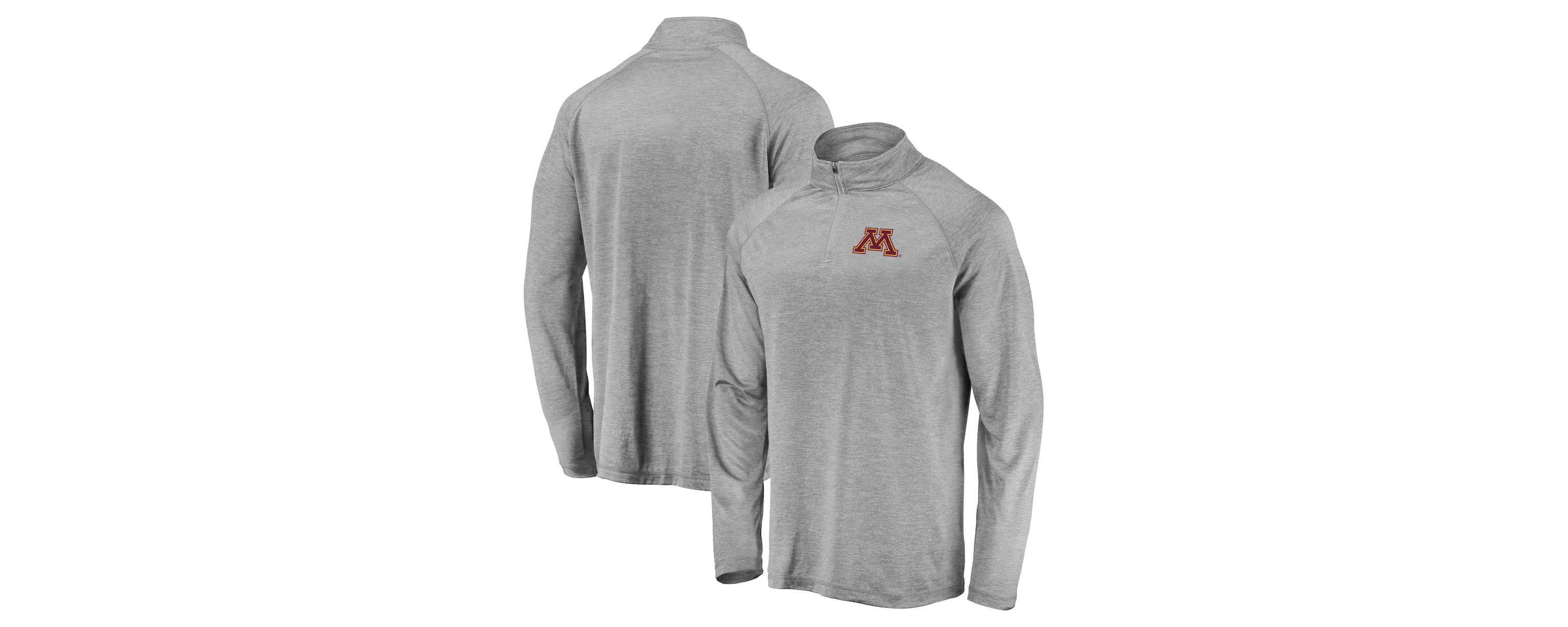 NCAA Fanatics Minnesota Golden Gophers Striated Raglan Lightweight Quarter-Zip Top