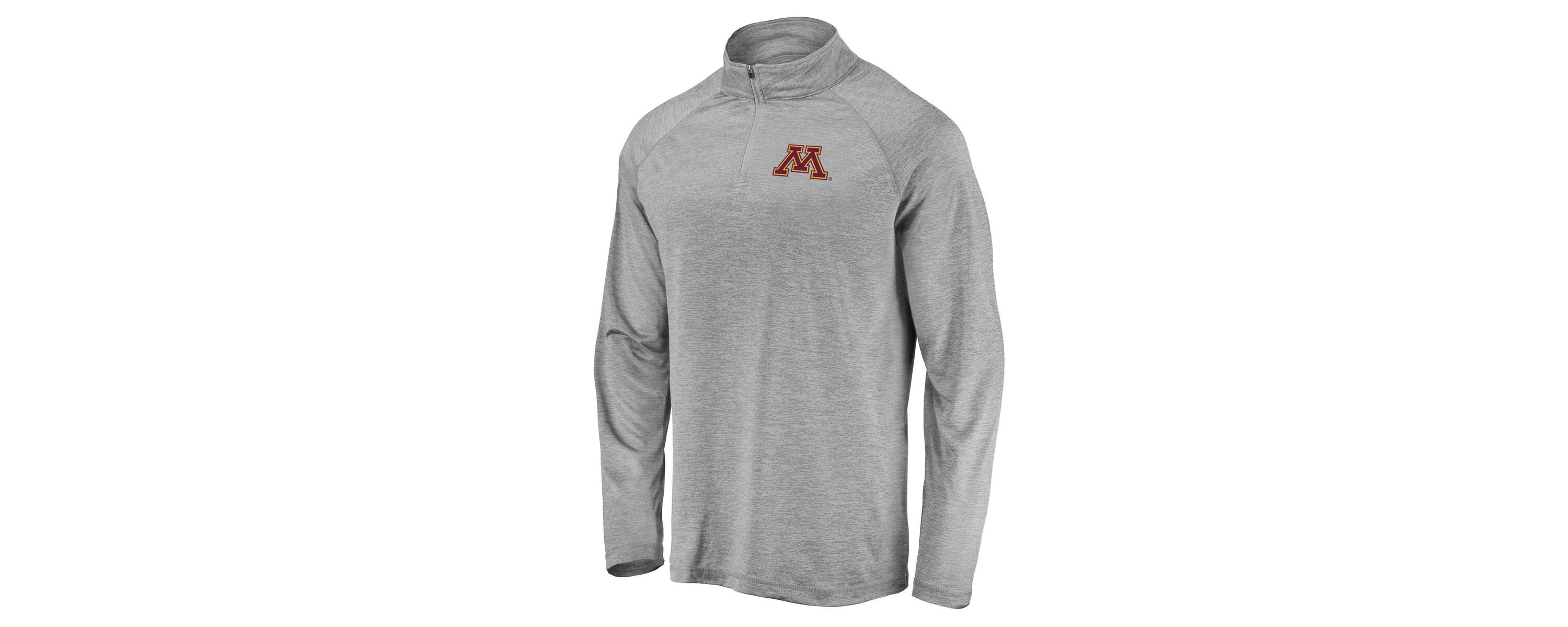 NCAA Fanatics Minnesota Golden Gophers Striated Raglan Lightweight Quarter-Zip Top