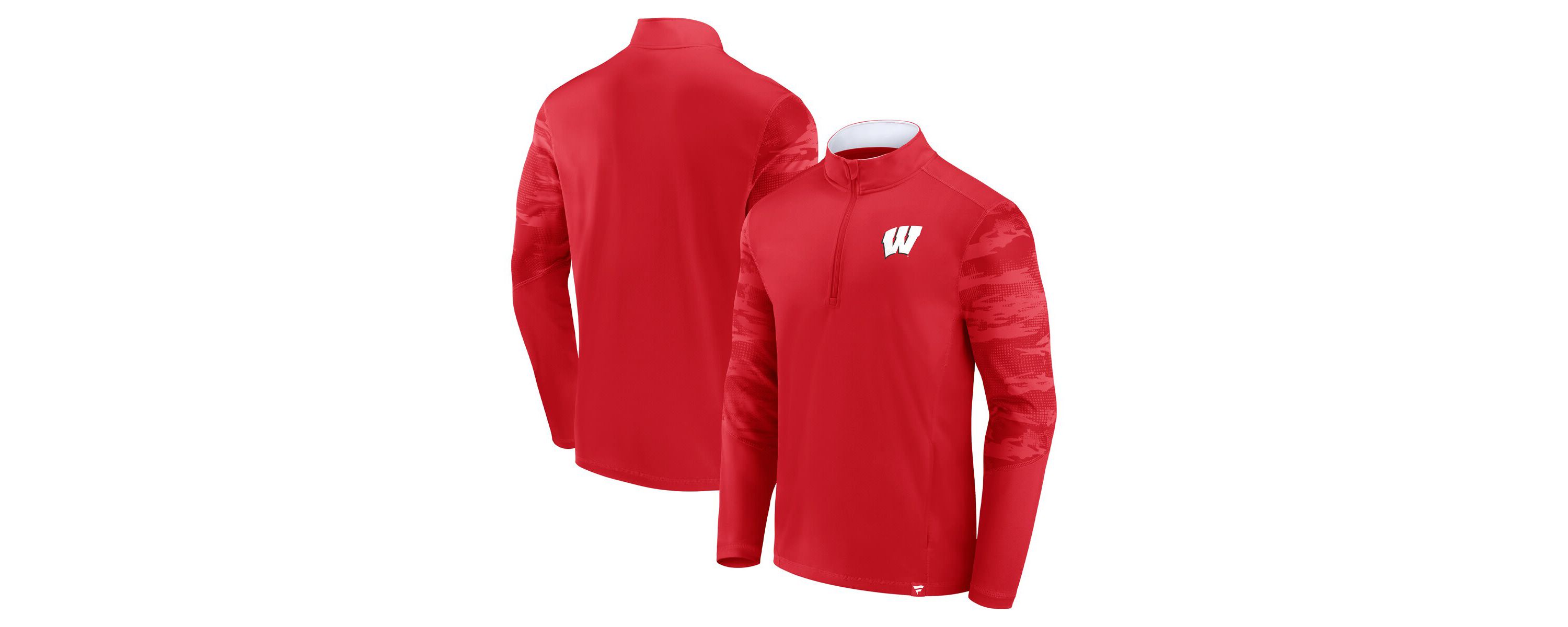 NCAA Fanatics Wisconsin Badgers Ringer Quarter-Zip Top