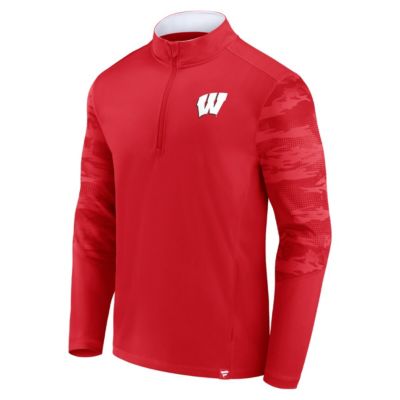 NCAA Fanatics Wisconsin Badgers Ringer Quarter-Zip Top