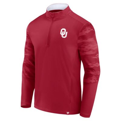 NCAA Fanatics Oklahoma Sooners Ringer Quarter-Zip Top