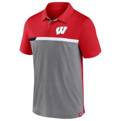 NCAA Fanatics Wisconsin Badgers Split Block Color Polo