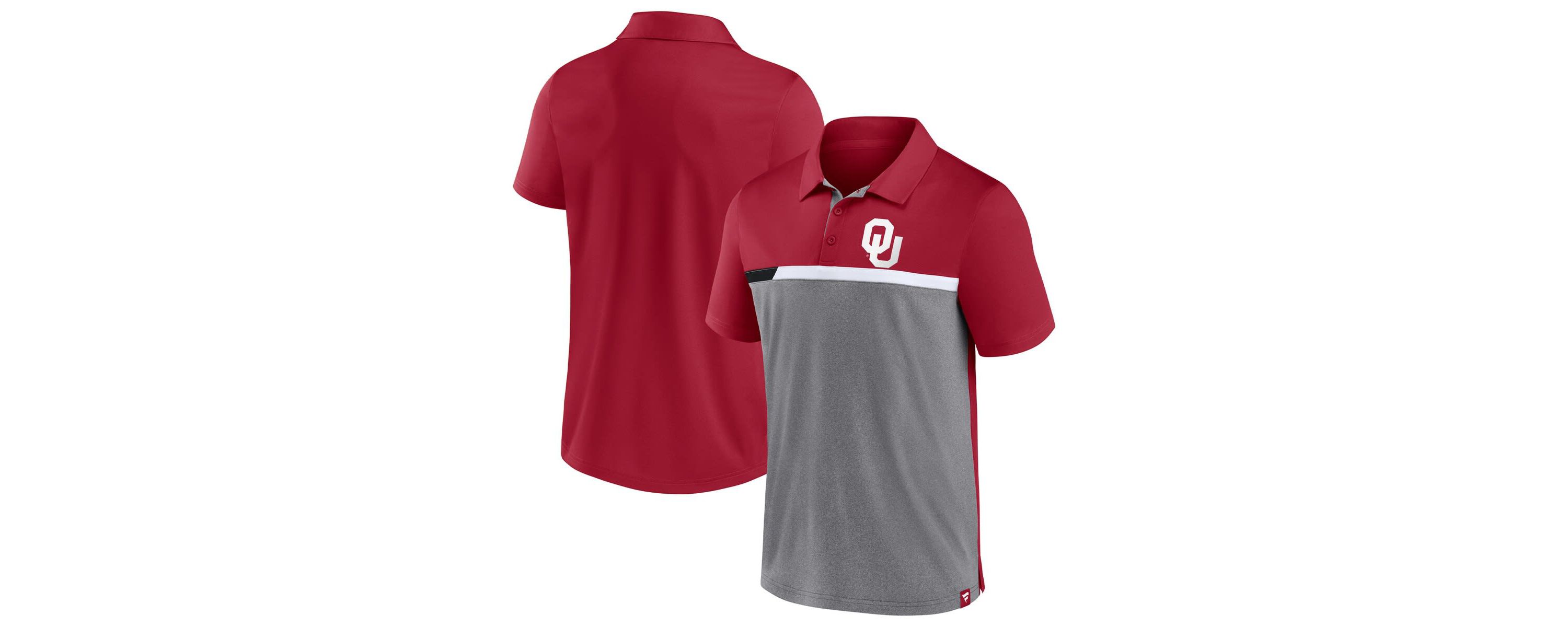 NCAA Fanatics Oklahoma Sooners Split Block Color Block Polo