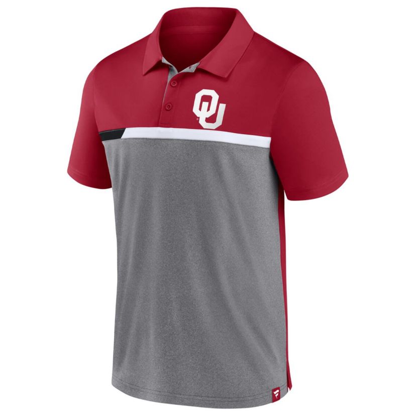 NCAA Fanatics Oklahoma Sooners Split Block Color Block Polo