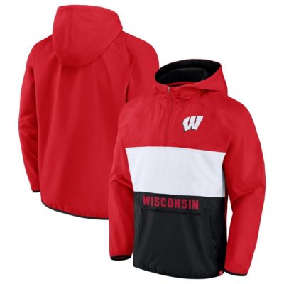 NCAA Fanatics Wisconsin Badgers Victory On Raglan Quarter-Zip Hoodie