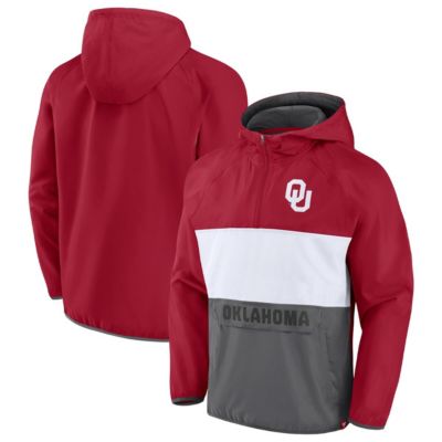 NCAA Fanatics Oklahoma Sooners Victory On Raglan Quarter-Zip Hoodie