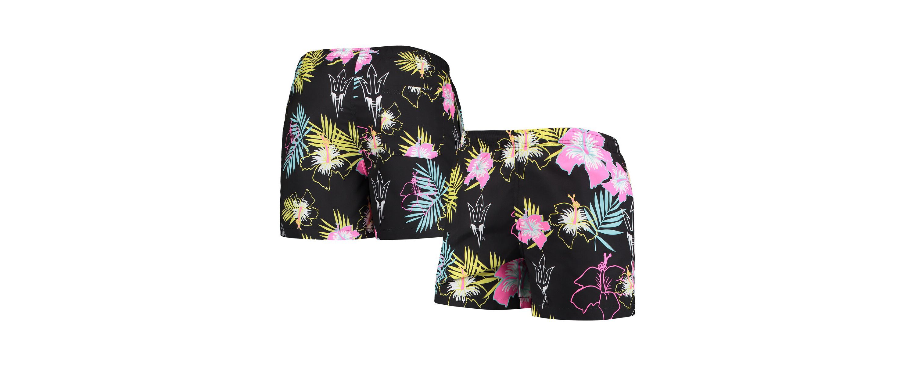 NCAA Arizona State Sun Devils Neon Floral Swim Trunks