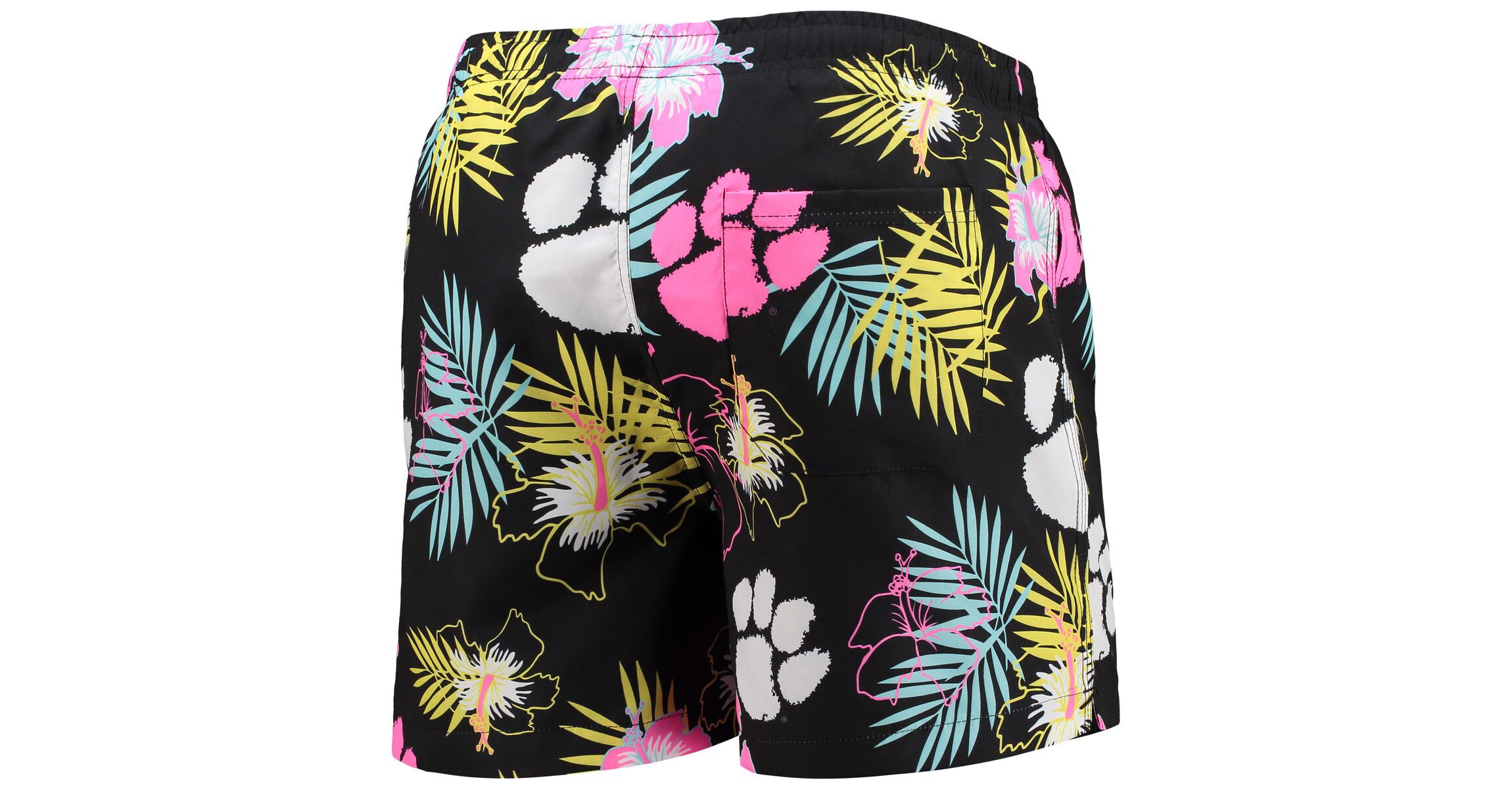 NCAA Clemson Tigers Neon Floral Swim Trunks
