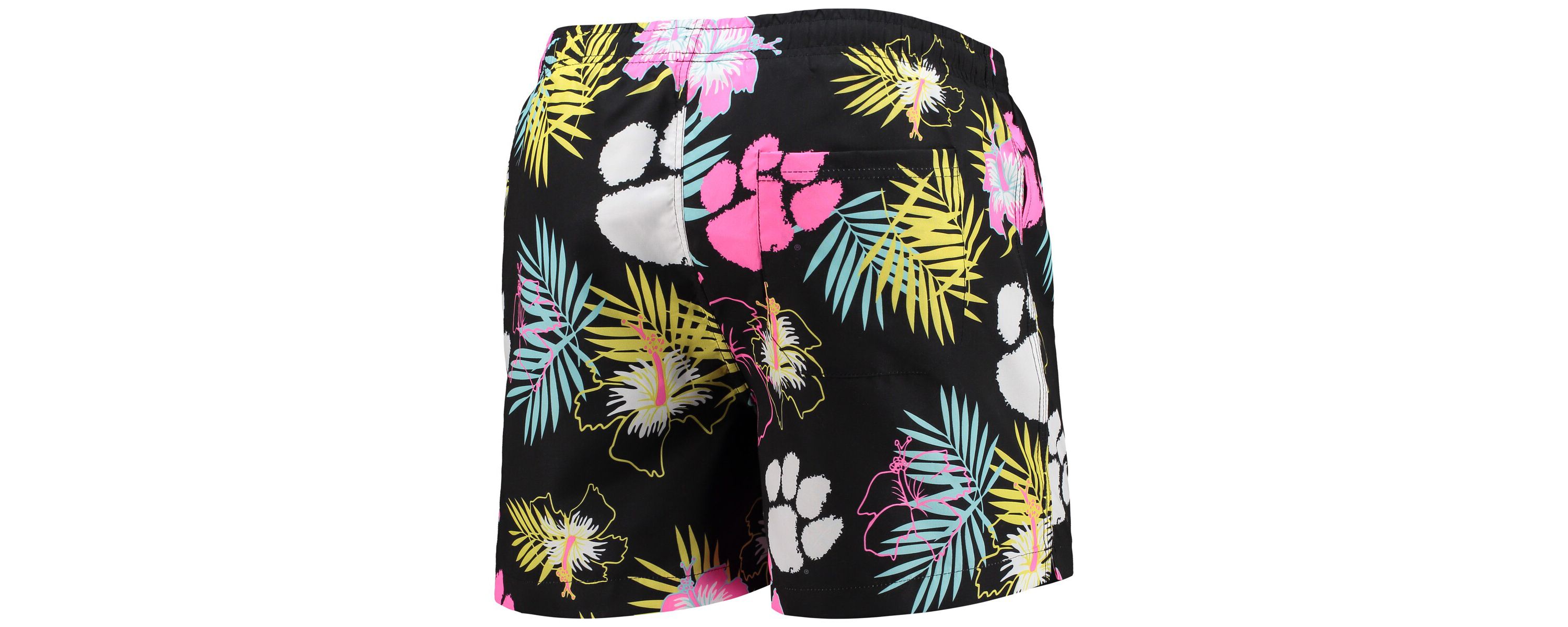 NCAA Clemson Tigers Neon Floral Swim Trunks