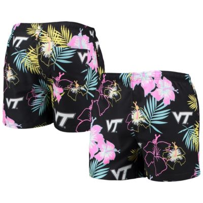 NCAA Virginia Tech Hokies Neon Floral Swim Trunks