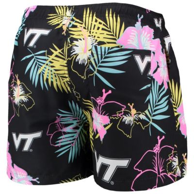 NCAA Virginia Tech Hokies Neon Floral Swim Trunks