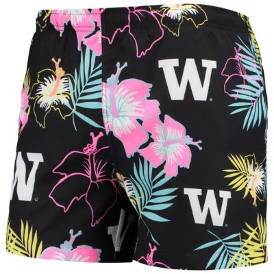 NCAA Washington Huskies Neon Floral Swim Trunks