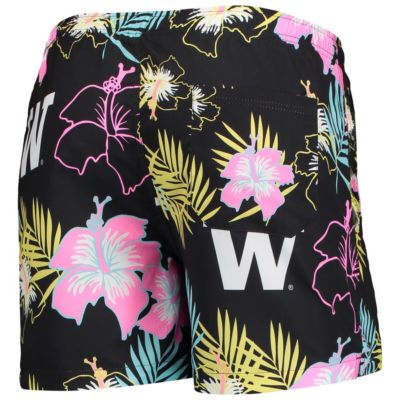 NCAA Washington Huskies Neon Floral Swim Trunks