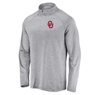 NCAA Fanatics Oklahoma Sooners Striated Raglan Lightweight Quarter-Zip Top