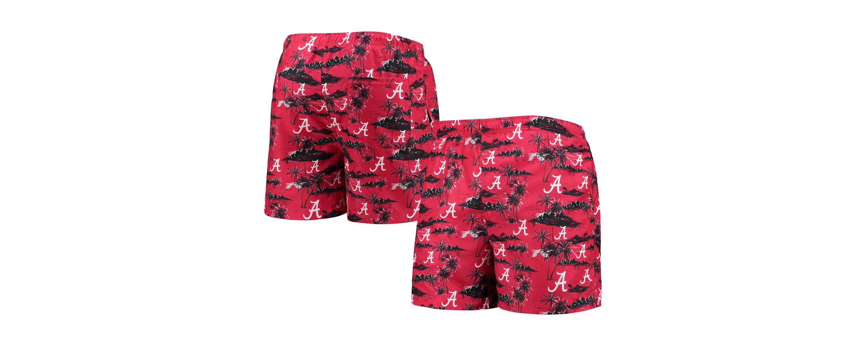 Alabama Crimson Tide NCAA Alabama Tide Island Palm Swim Trunks