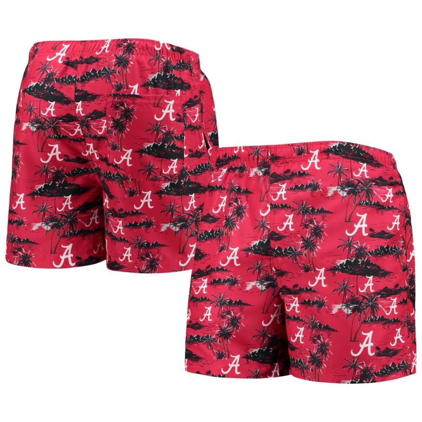 Alabama Crimson Tide NCAA Alabama Tide Island Palm Swim Trunks
