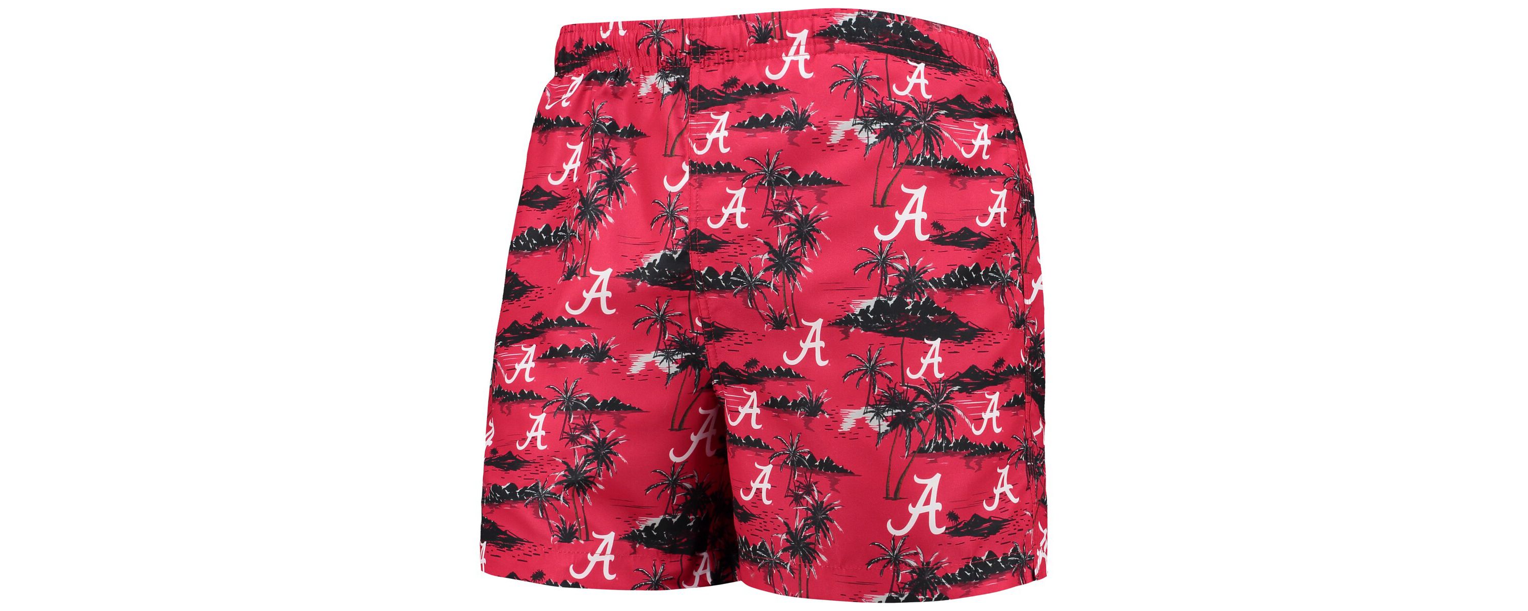 Alabama Crimson Tide NCAA Alabama Tide Island Palm Swim Trunks